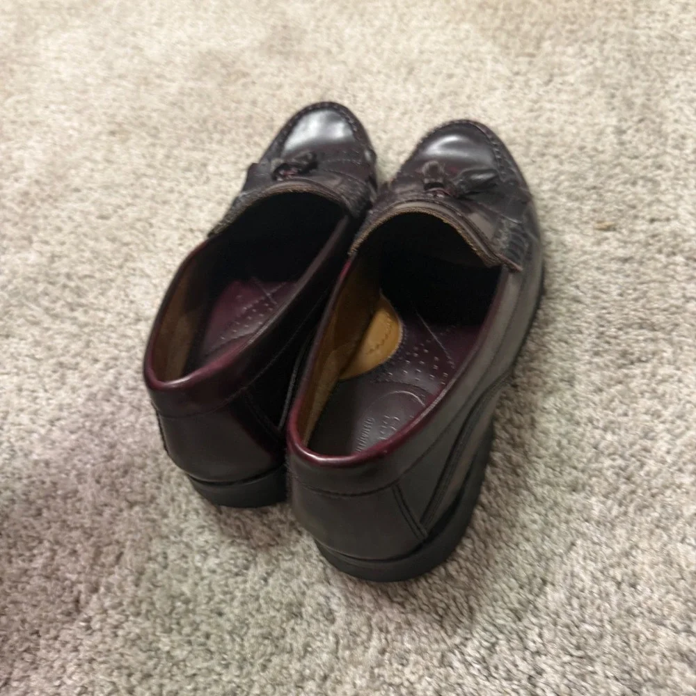 G.H. Bass Weejuns Barnett Mens 10M Burgundy Leather Tassel Kiltie Loafers Shoes